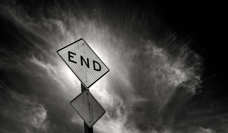 Panneau de signalisation "End"