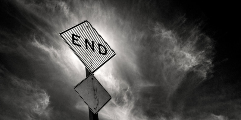 Panneau de signalisation "End"